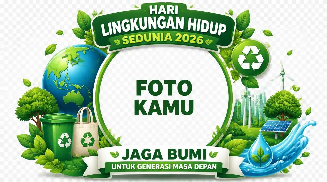 Twibbon Hari Lingkungan Hidup Sedunia 2026 PNG HD